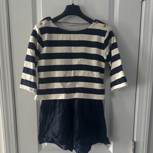 Crewcuts Navy and Cream Striped Top